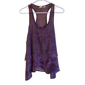 Y2K Mudd rose and lace tiered tank top size Medium